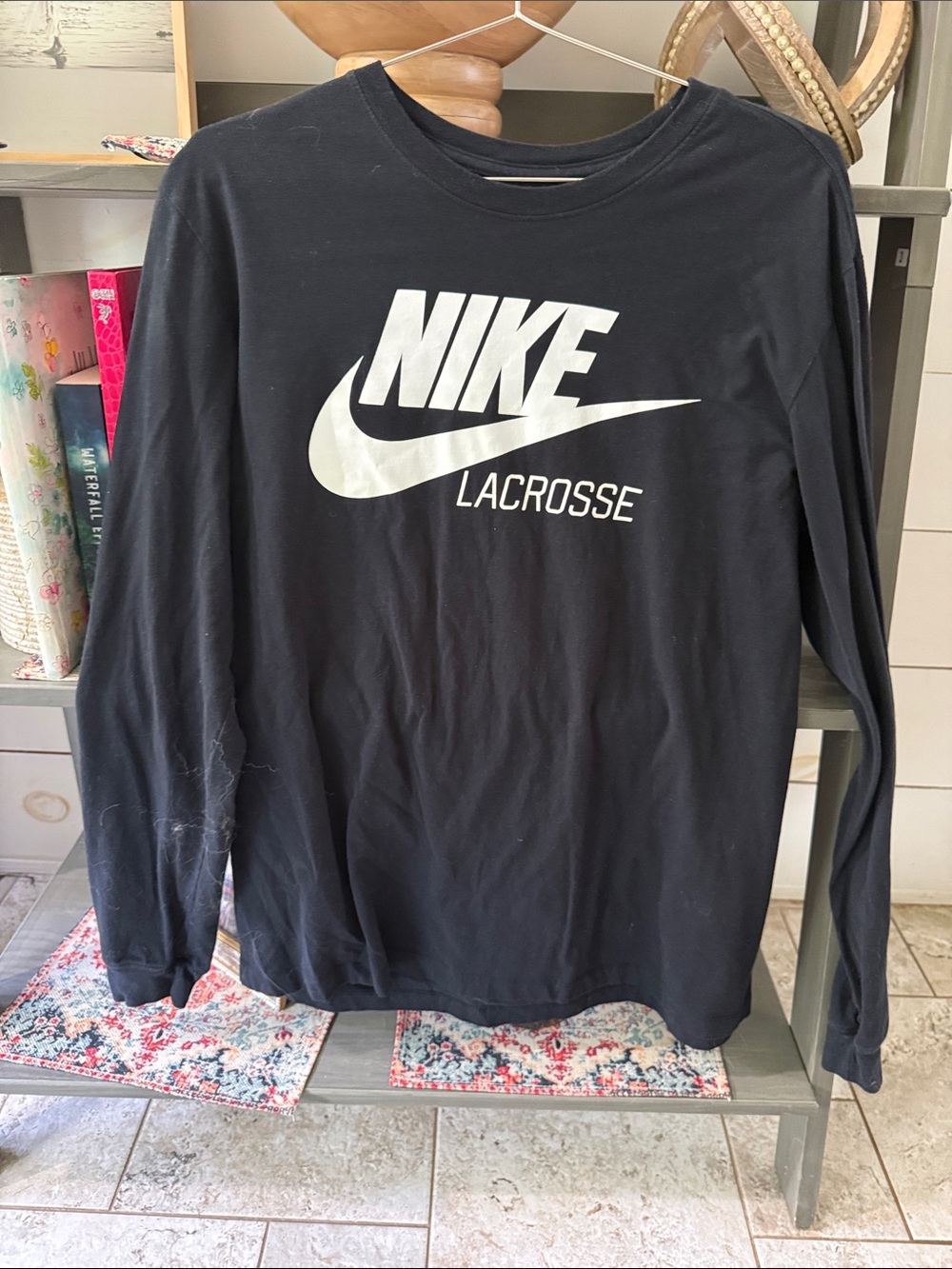 Nike Black Long Sleeve Lacrosse Logo Tee